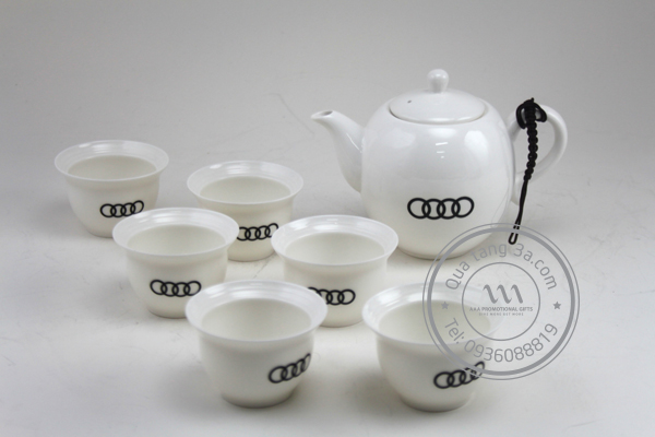 Quà tặng doanh nghiệp bộ ấm chén sứ in logo mẫu 2 11 Bộ ấm chén sứ in logo