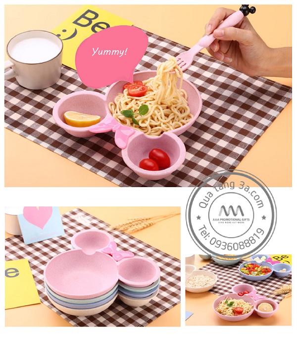 Bộ dụng cụ ăn cho trẻ em Mickey Levant - Thân thiện với môi trường 8 Bộ dụng cụ ăn trẻ em thân thiện môi trường