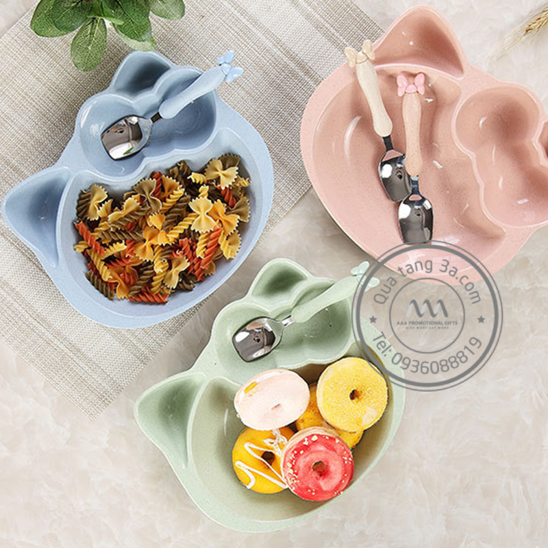 Bộ dụng cụ ăn cho trẻ em mèo Kitty Levant - Thân thiện với môi trường 11 Bộ dụng cụ ăn trẻ em thân thiện môi trường