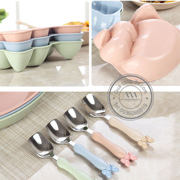 Bộ dụng cụ ăn cho trẻ em mèo Kitty Levant - Thân thiện với môi trường 9 Bộ dụng cụ ăn trẻ em thân thiện môi trường