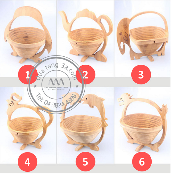 Giỏ gỗ xếp gọn hình động vật 11 Giỏ quà gấp gọn bằng tre