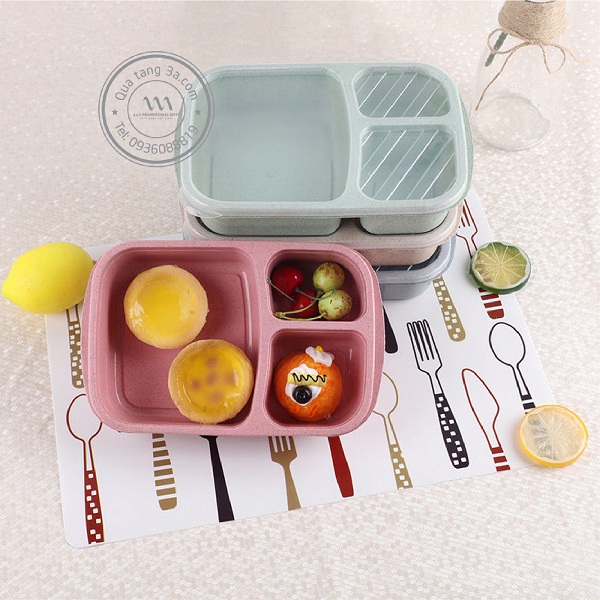 Quà tặng doanh nghiệp Hộp cơm in logo mẫu 1 9 Hộp đựng cơm thân thiện môi trường