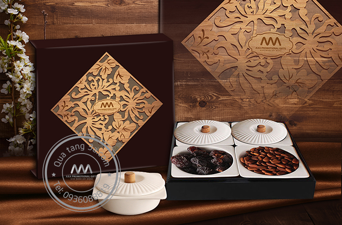 Gợi ý về món quà tết 2017 cho doanh nghiệp 3 hộp đựng bánh mứt kẹo sơn mài