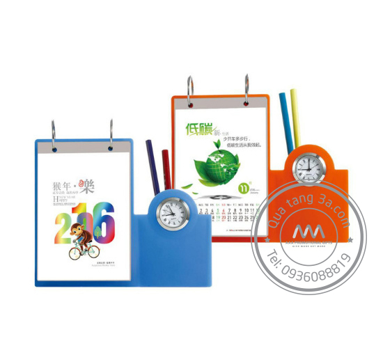 Lịch để bàn đồng hồ 3 lịch để bàn đa năng đồng hồ