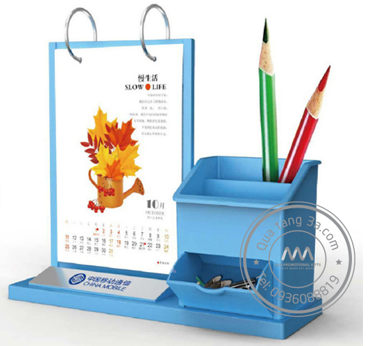 Lịch để bàn đa năng: 2 lịch để bàn đa năng làm quà tặng tết in logo doanh nghiệp