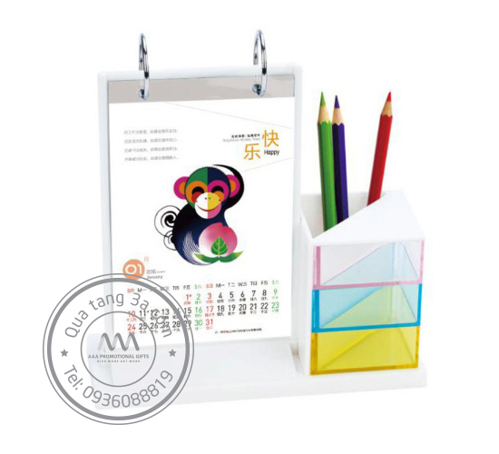 Lịch để bàn đa năng đế nhựa 2 lịch để bàn đế nhựa đa năng