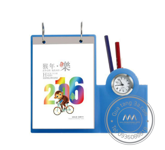 Lịch để bàn đồng hồ 2 quà tặng lịch để bàn đồng hồ