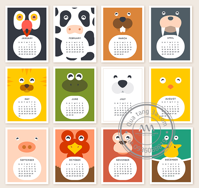 Lịch để bàn 4 Lịch để bàn thiết kế theo yêu cầu