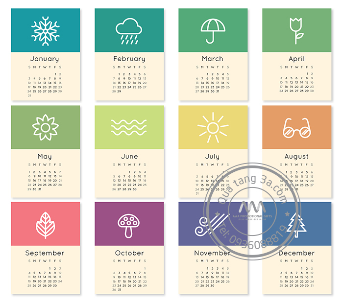 Lịch để bàn 5 lịch để bàn thiết kế