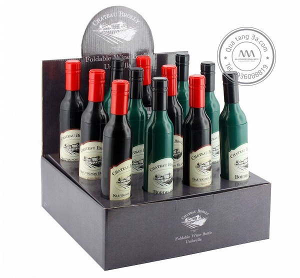 Gây ấn tượng với khách hàng với ô dù quà tặng quảng cáo hình chai rượu 4 Ô dù quà tặng quảng cáo