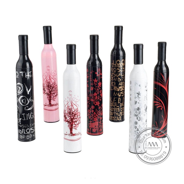 Gây ấn tượng với khách hàng với ô dù quà tặng quảng cáo hình chai rượu 1 Ô dù quà tặng quảng cáo
