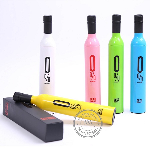 Gây ấn tượng với khách hàng với ô dù quà tặng quảng cáo hình chai rượu 2 Ô dù quà tặng quảng cáo