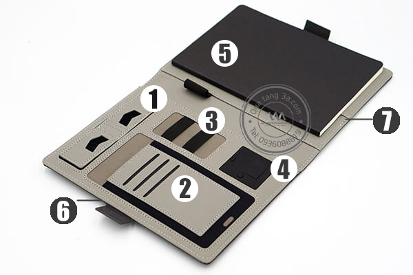 Quà tặng doanh nghiệp Sổ sạc đa năng in logo mẫu 1 12 Sổ sạc đa năng