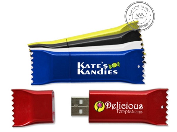 Ý tưởng quà tặng khách hàng độc đáo: USB hình thanh socola và kẹo 3 USB quà tặng