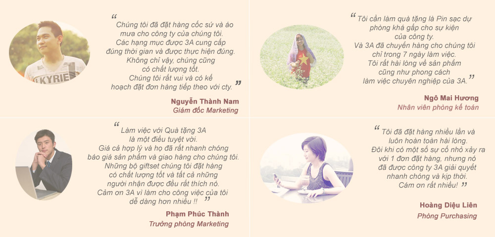 Đơn vị sản xuất quà tặng doanh nghiệp hàng đầu tại Việt Nam 14 Khách hàng nói về quà tặng 3a