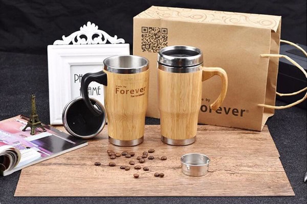 Quà tặng doanh nghiệp Cốc vỏ tre in logo mẫu 2