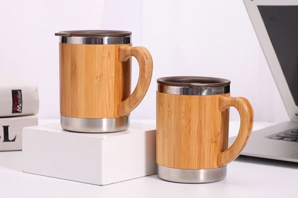 Quà tặng doanh nghiệp Cốc vỏ tre in logo mẫu 1