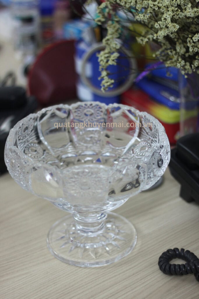 Âu đựng hoa quả pha lê