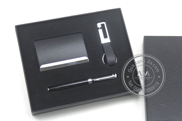 Gift set Hộp đựng name card - Bút - Móc khóa