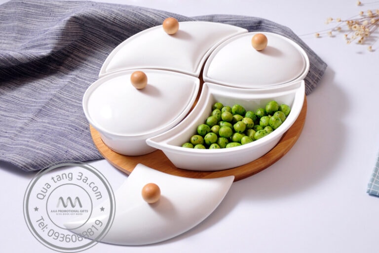 Khay đựng bánh mứt kẹo sứ Tết hình Oval 9 hop dung banh mut keo su elip 6