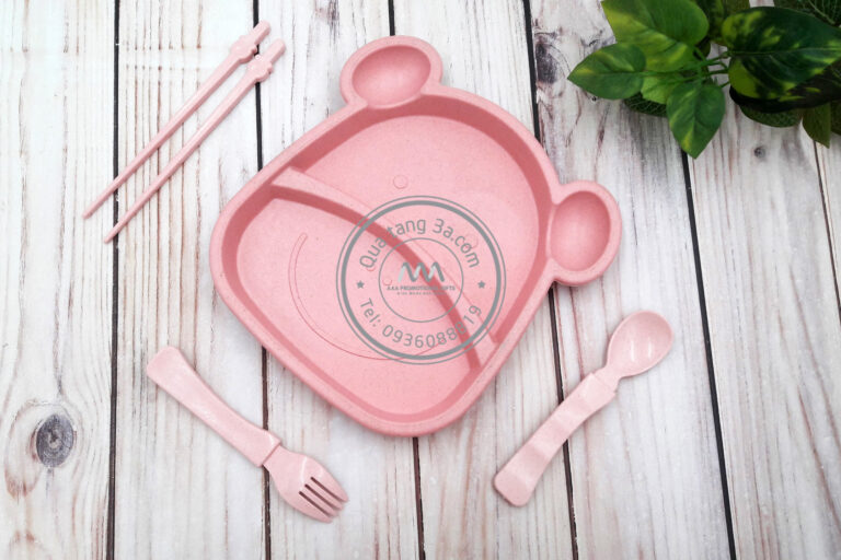 Bộ bát ăn dặm lúa mạch Monkey | Quà tặng khuyến mãi độc đáo 13 Dia an hinh Monkey lua mach cho be