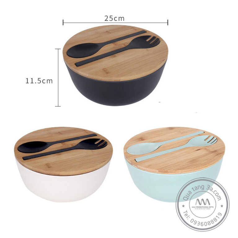 Bộ bát thìa trộn có nắp - Quà tặng thân thiện môi trường 13 bat thia tron 2