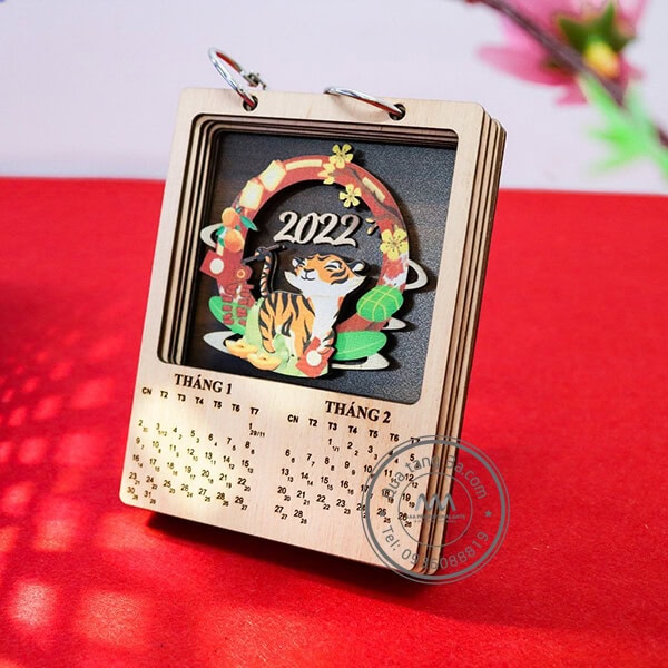 Lịch để bàn gỗ 3D | Quà Tết độc đáo