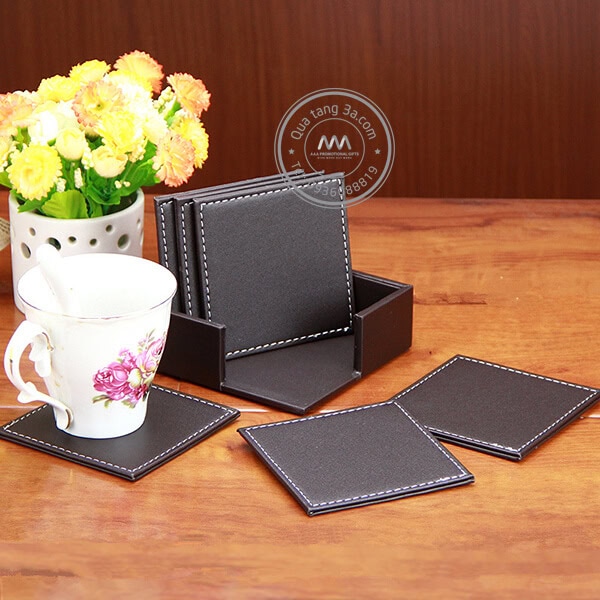 Bộ lót ly da simili | Quà Tết doanh nghiệp