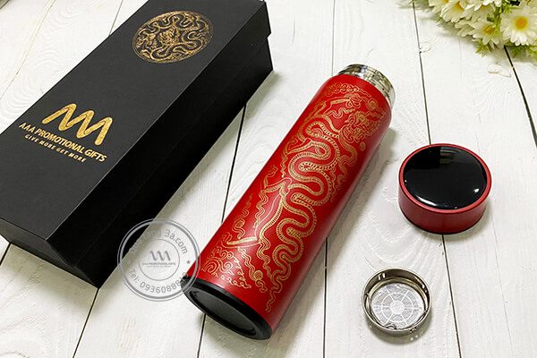 Bình giữ nhiệt hiển thị nhiệt độ Rồng thời Lý | Quà tặng cao cấp