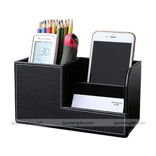 Hộp da PU đựng đồ dùng văn phòng - Quà tặng văn phòng in ấn logo