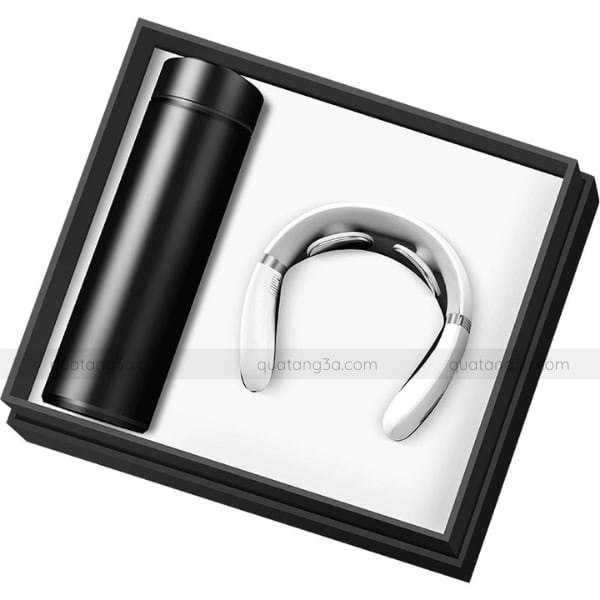 Gift set Bình giữ nhiệt - máy massage cổ xung điện